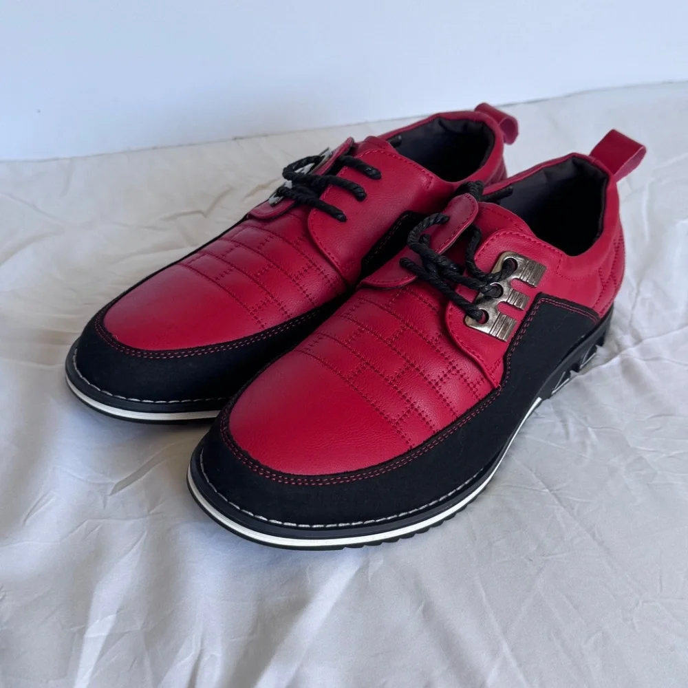 Shein Men’s Red & Black Lace-Up Dress Shoes | EU 40 / US 7 | NWT - Picture 1 of 6